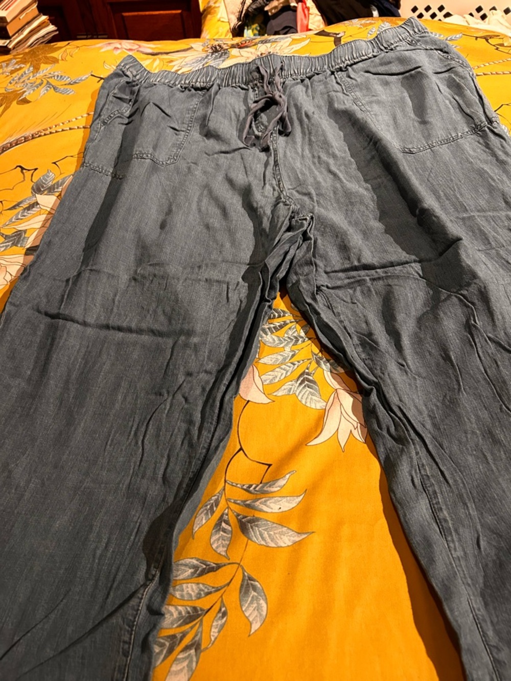 Workshop Republic Clothing Slate Drawstring Wide-Leg Pants